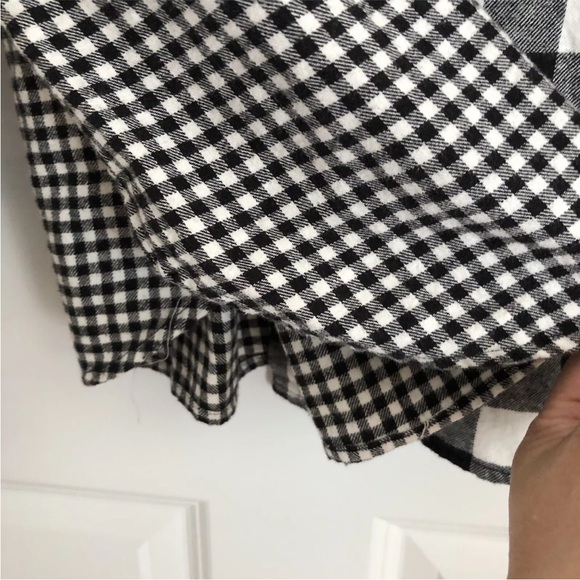 DA-SH WOMENS TOP SIZE 1X WHITE/BLACK PLAID BUTTON DOWN PATCHWORK LONG SLEEVE - Picture 7 of 7